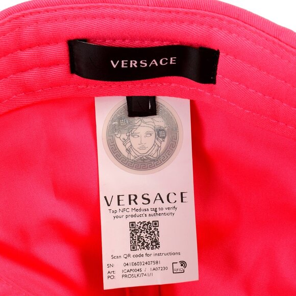 Versace Unisex Logo Print Fuxia Baseball Cap Hat size 59 main image 5